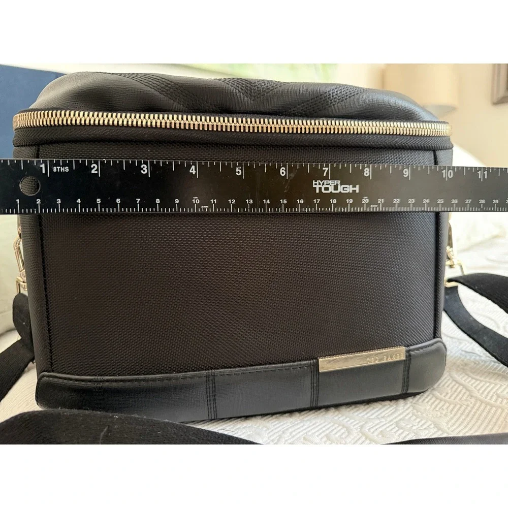 Case Vanity Train Ted Baker London Black Gold Hardside Trolley Strap Cosmetic